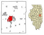 Champaign County Illinois Incorporated and Unincorporated areas Champaign Highlighted